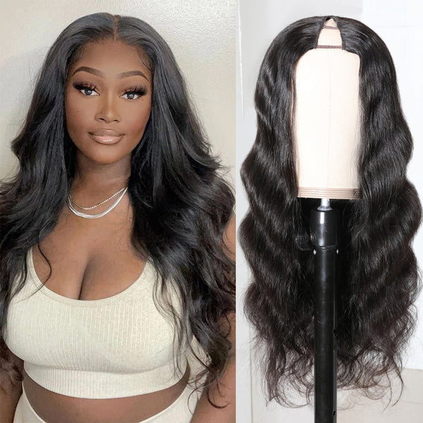 Klaiyi V Part Wig Body Wave No Leave Out Natural Real Scalp Glueless Wigs Beginner Friendly